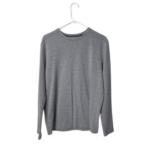 7Diamonds Mens Gray Long Sleeve Crewneck Shirt L Pima Cotton